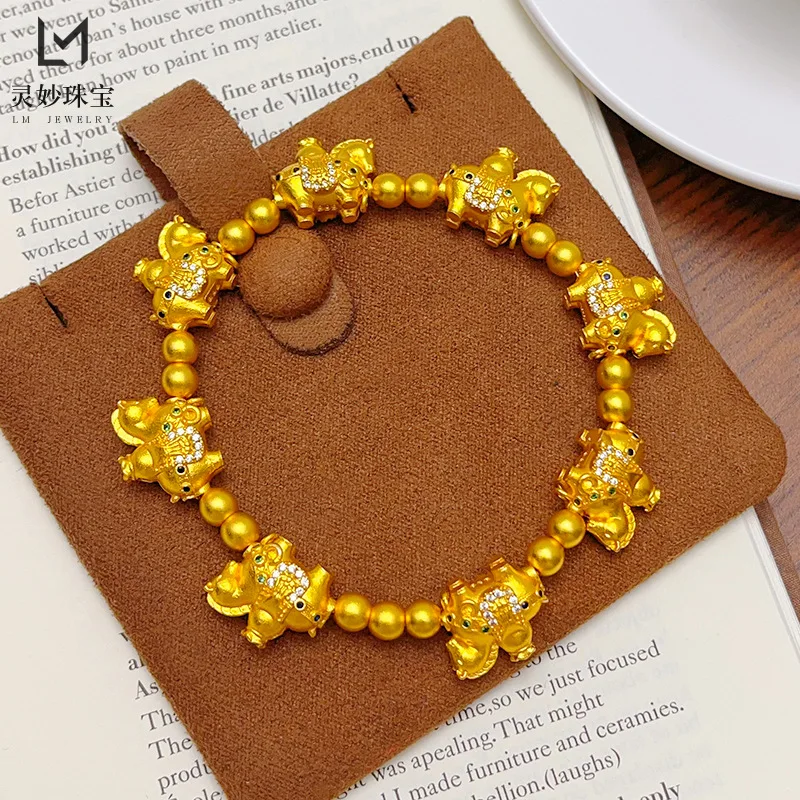 

Бриллианты из настоящего золота 9999 будет сделать деньги, немедленно-переносные бусины, браслет 24 карата, браслет с восемью лошадьми Тан, сумка для денег