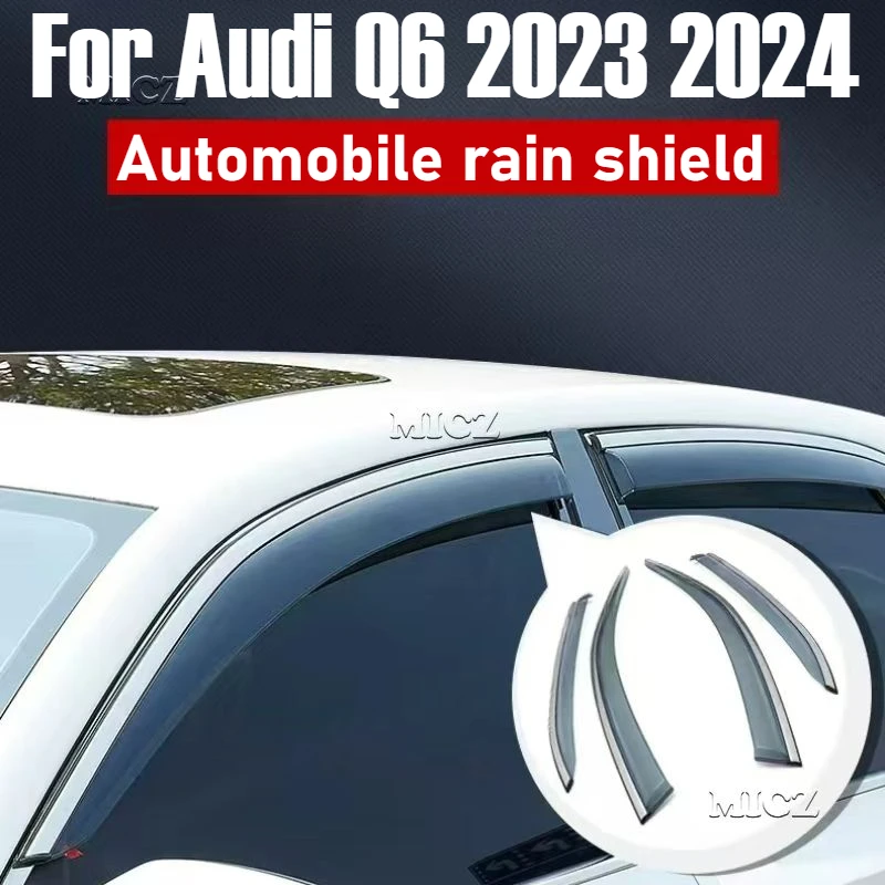 

Для Audi Q6 2023 2024, автомобильные аксессуары, оконный козырек, вентиляционный козырек от дождя, защита от солнца, дефлектор, навесы, чехлы