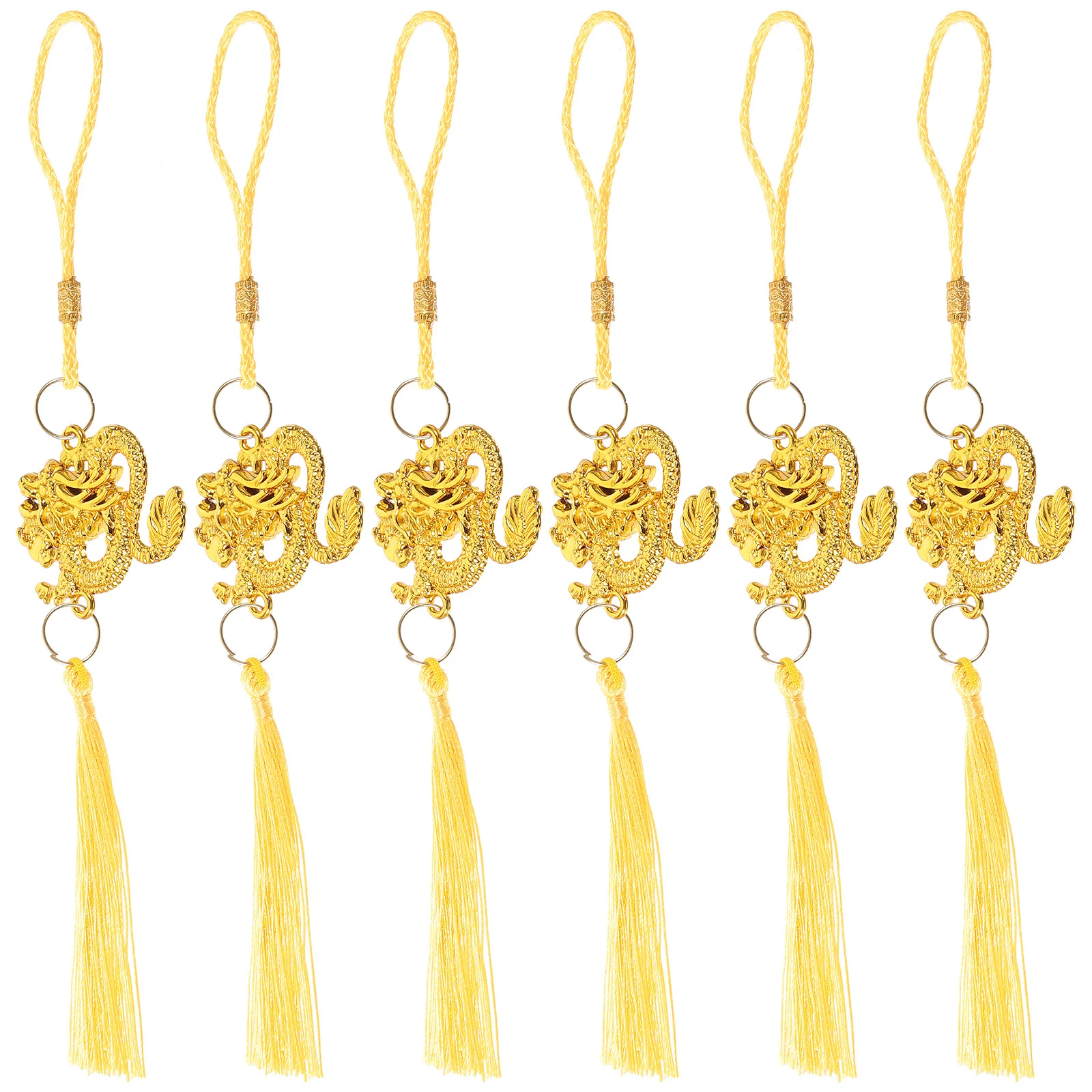 

6Pcs New Year Dragon Hanging Pendant Chinese Style Spring Festival Home Decoration Wall Ornament Car Pendant New Year Decor