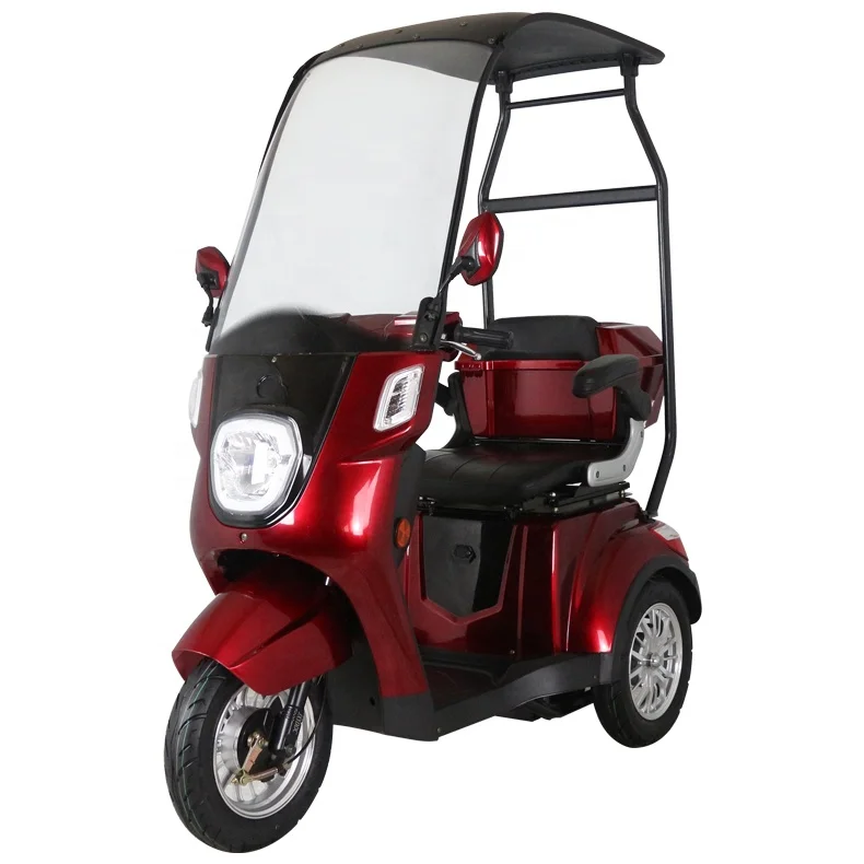 

Three Wheel Electric Mobility Scooter With Canopy 60v 500w Electric Powered Scooter For Senior