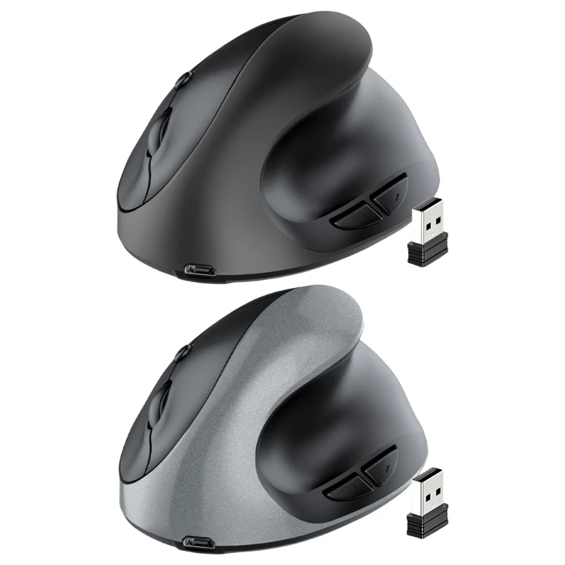 Mouse vertical ergonômico recarregável F3KE cliques DPI ajustável para eficiência trabalho