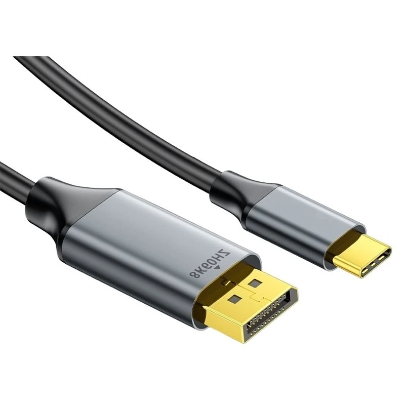 T23C USB-C To Displayport 1.4 Cable 8K@60Hz 4K@240Hz Type-C To DP One-Way Transmission Audio Cable For Offices Laptops 1M