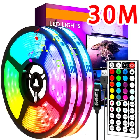 USB LED-remsa APP-styrd IR Bluetooth-tejp RGB IR Sovrum Vardagsrum Självhäftande TV-bakgrundsbelysning Fjärrkontroll Lampa Diodlampor 8 best sales säng led - №8
