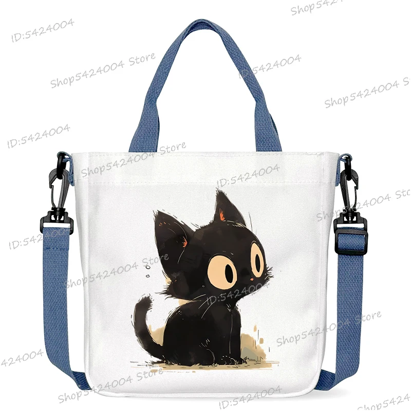 الكرتون أنيمي القط المطبوعة حقائب كروسبودي حقيبة كتف واحدة قماش طالب Kawaii الحيوان الفتيات حمل الحقائب النسائية حقيبة كروسبودي