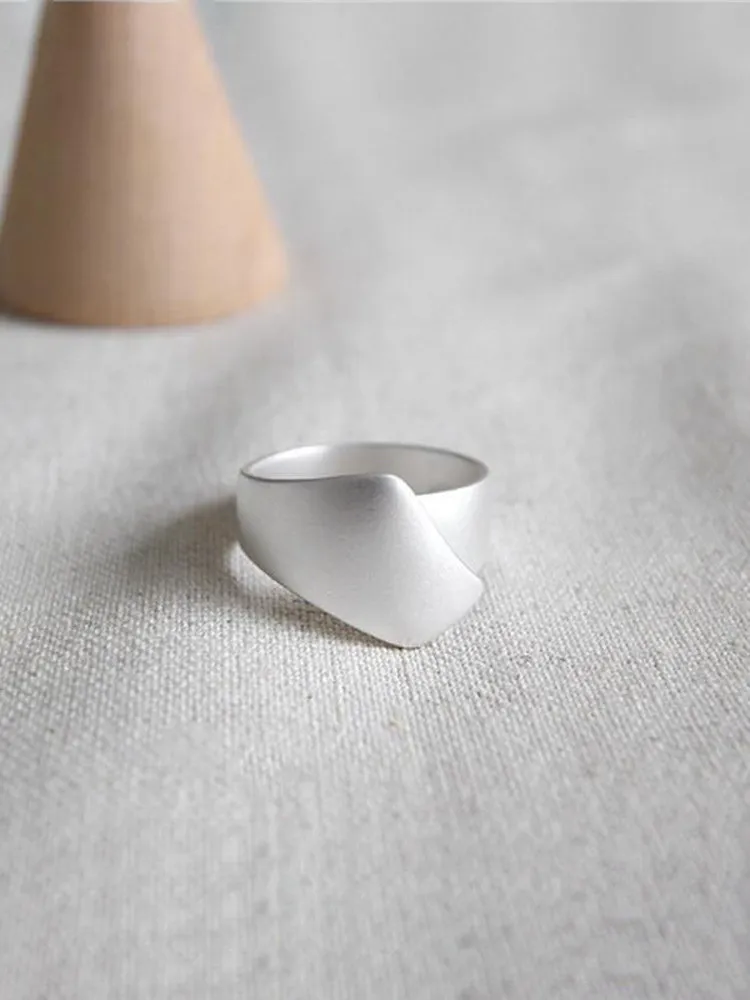 DAMAI Korean Style Matte Finish Open Ring Unisex Geometric Irregular Neutral INS Fashion Ring for Men And Women
