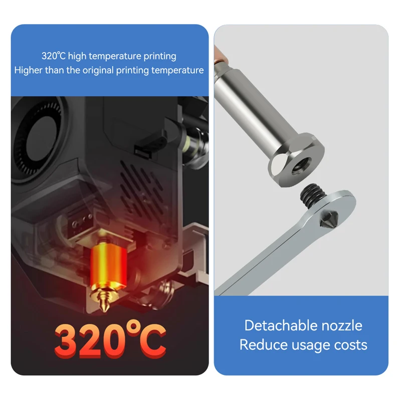 新しいアップグレードノズル Anycubic Kobra 3 Max ホットエンド用取り外し可能なバイメタル硬化鋼ノズル Kobra 3 Max ヒーターアクセサリー用