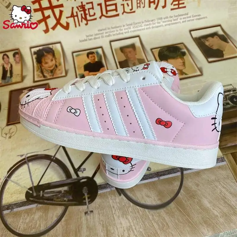 Kawaii Sanrio Anime Cotton Sneakers Cute Hello Kitty Cartoon Fashion Good-Looking Leisure Versatile Skate Shoes Gifts for Girls