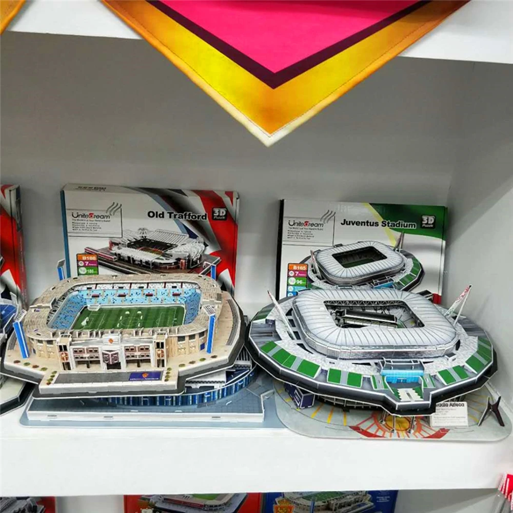 Puzzle 3D DIY 29 stylów Światowy stadion piłkarski Europejski stadion piłkarski Zmontowany model budynku Zabawki edukacyjne dla dzieci