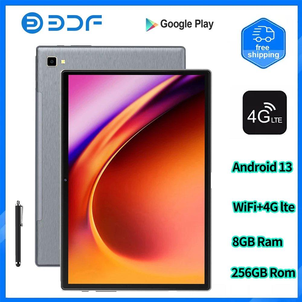 10.1 Inch Tablets Android 13 ,8GB + 256GB 4G Phone Call Smart Pc Android Tablet Android, Tablet Phone,Android tablette,Touch Pen