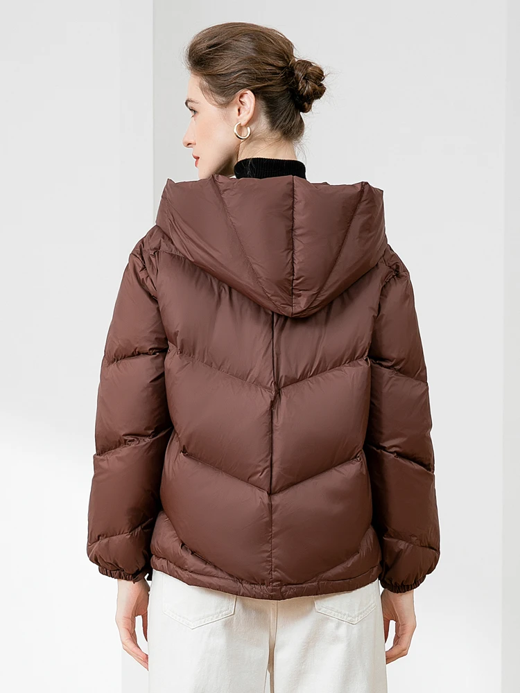 Chaqueta de plumón de pato para mujer, abrigo informal de diseño corto, ultraligero, acolchado, Parkas para invierno, 90%