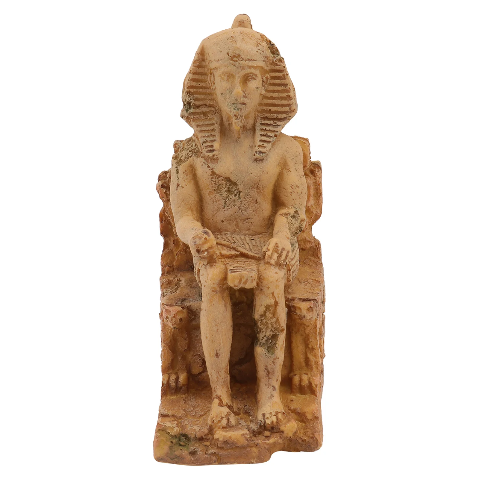 

1Pcs Pharaoh Sitting Statue Decor Resin Aquarium Ornament Fish Tank Landscape Hiding Cave Safe Non-Fading Pet Habitat