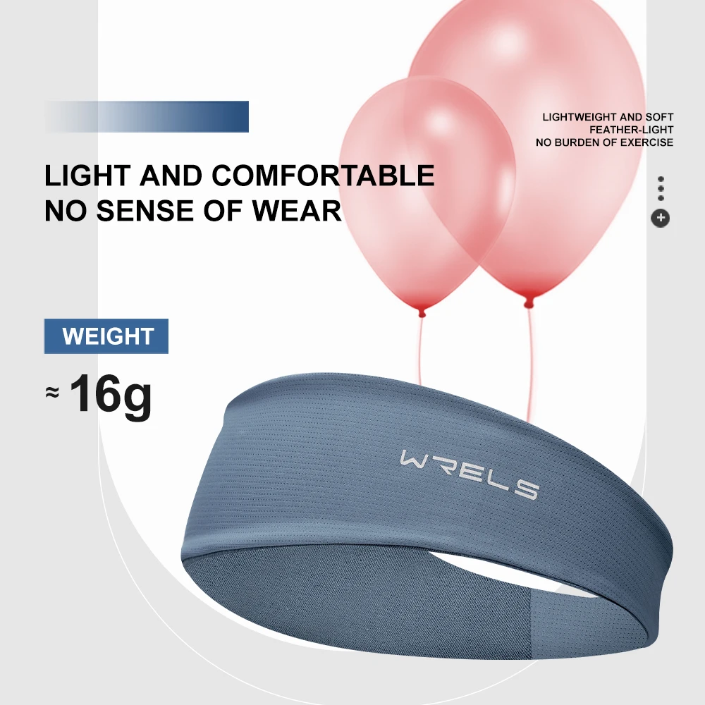 WRELS Running Headband Breathable Sweat Absorb Band Elastic Lightweight Cycling Hair Bands Quick Dry Fitness Yoga Hair Band