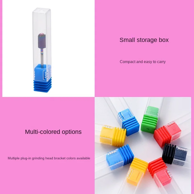 10pcs Nail Art Drill Display Stand 9 Colors Storage Box Drill Bit Milling Cutter Accessories Box Nail Tools Nails Accessories