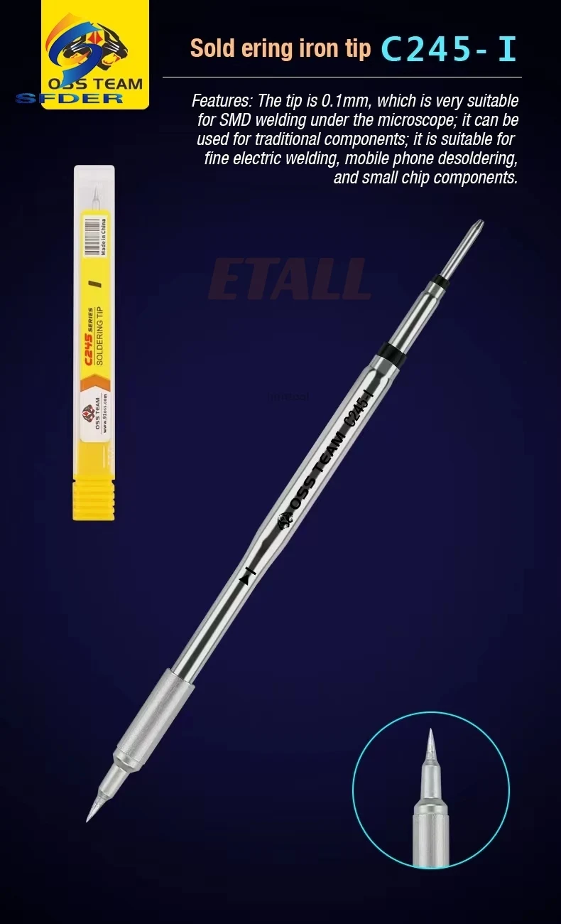 Imagem -06 - Oss C245 Ferro de Solda Ponta Cartuchos i is k sk Dicas Compatível para T245 Estação de Solda Phone Repair Tool