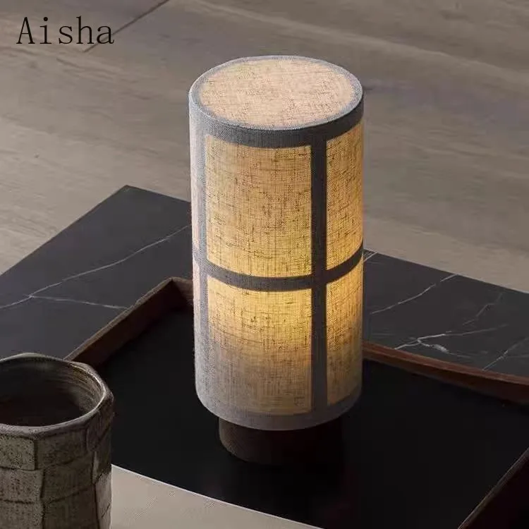 

Wabi Sabi Fabric Desk Lamp Designer Living Room Bedroom Bedside Desktop Desk Lamp Japanese Homestay Atmosphere Lamp