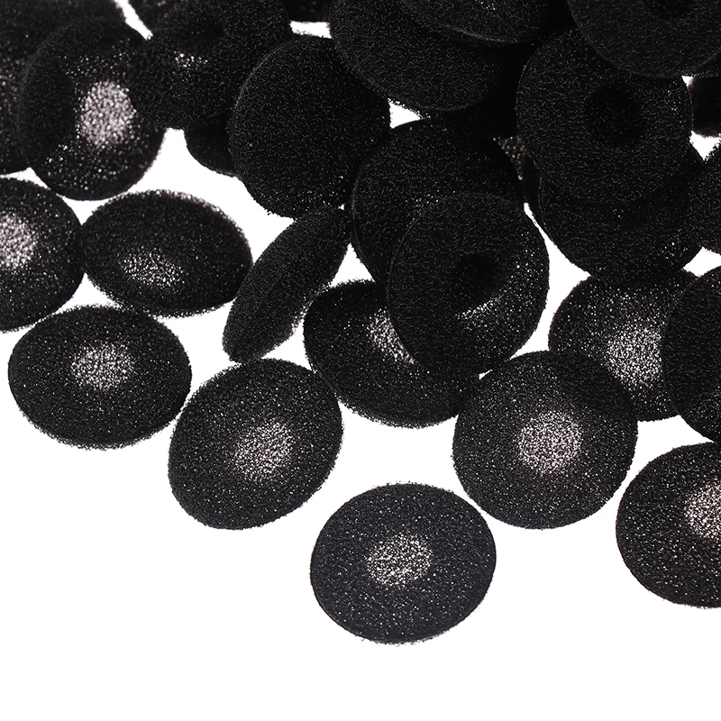 ●100Pcs 18MM Sponge Earmuffs Ear Eartips Headphone Protection Sponge Cover For Flat Head Earphone Earbuds Headset Accessories