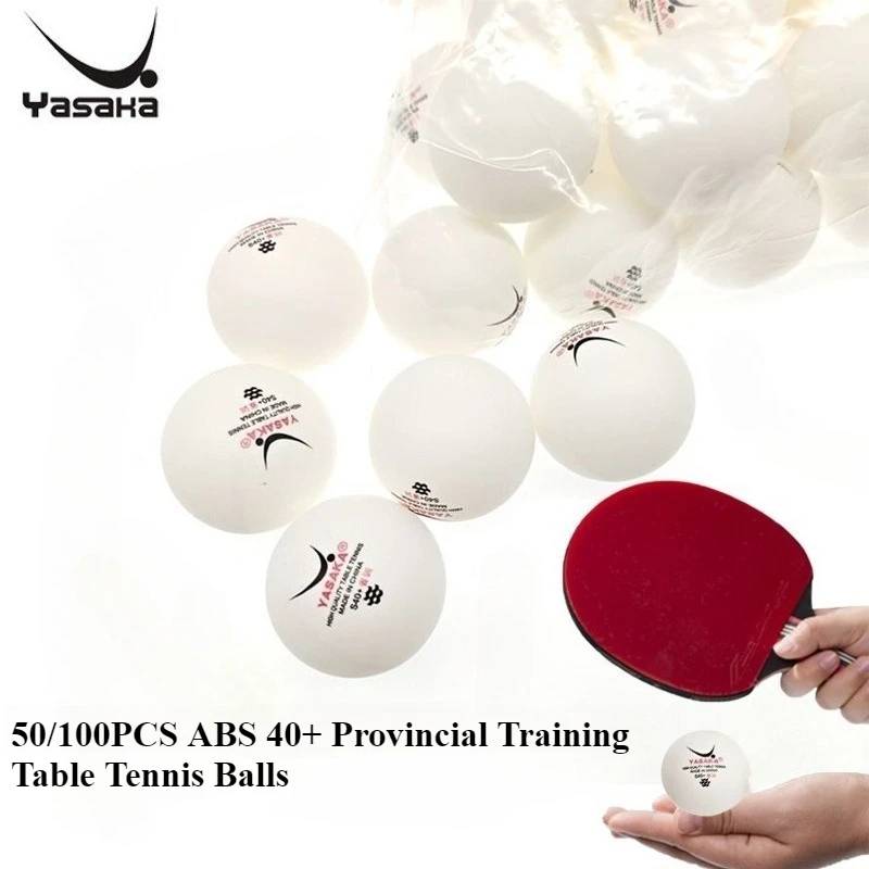 

YASAKA 50/100PCS Table Tennis Ball Provincial Training ABS 40+ Club-Exclusive Training Ball High Elasticity Durable Professional