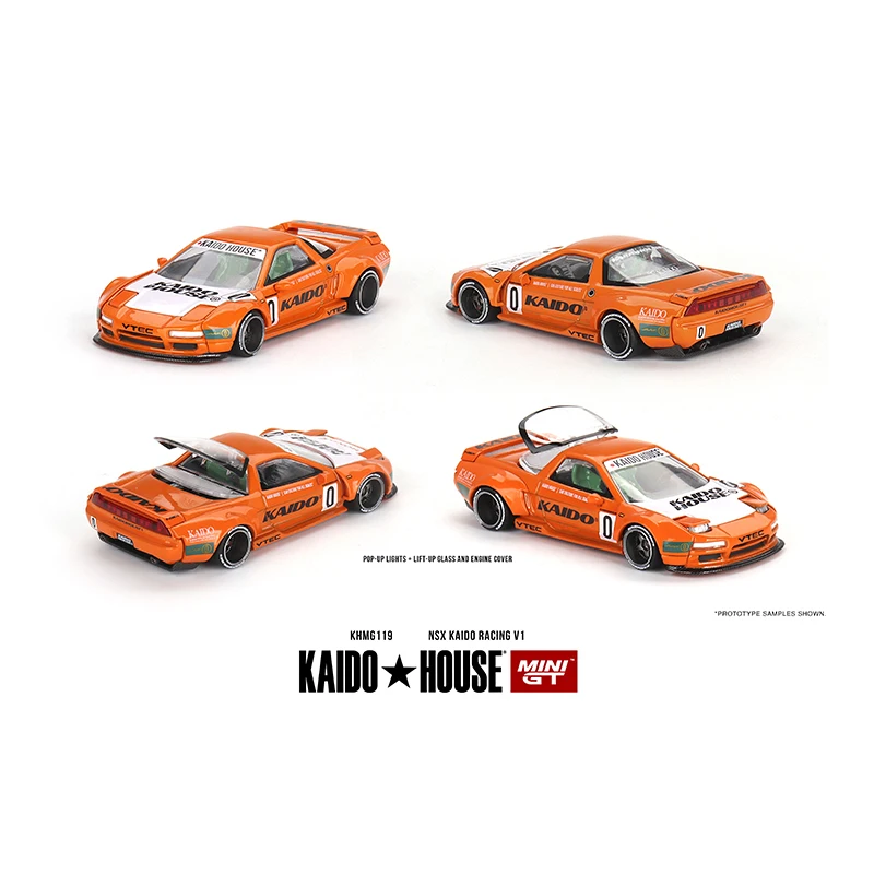 

PreSale MINIGT KHMG119 1:64 NSX VTEC RACING V1 Openable Hood Diecast Diorama Car Model Collection Kaido House