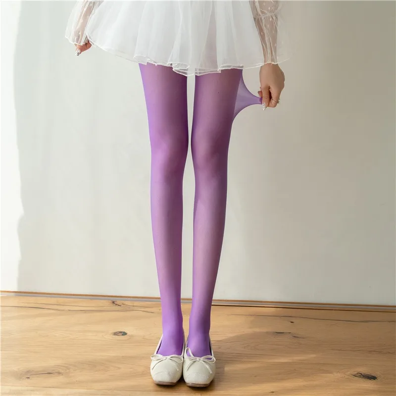 High Elastic Tights Women Fashion Candy Color Summer Spring Hosiery Female Daily Basic Fresh-Colored Pantyhose Slim Legged Socks
