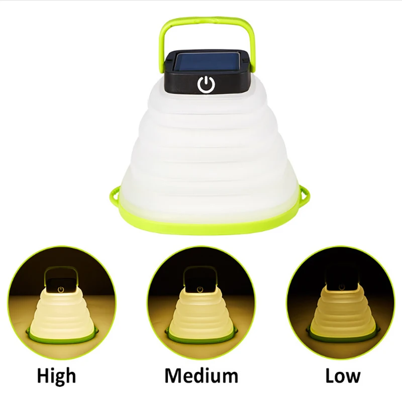 

LED Camping Lamp Solar Rechargeable Folding Portable Lanterns Waterproof Emergency Light Indoor Outdoor Repair Work Tent Lights