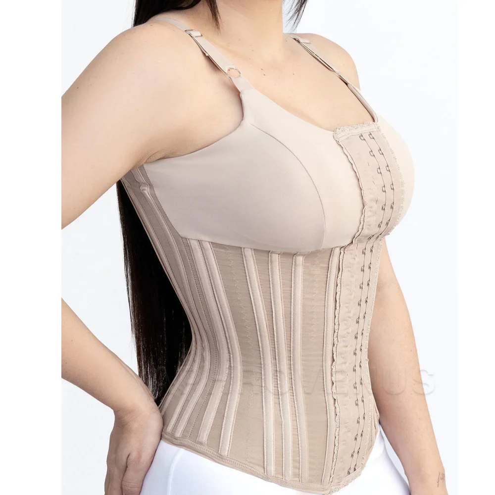 Corset colombien à haute compression, sangles fines initiées, vêtements en Y avec os et yeux crochets, correction de posture