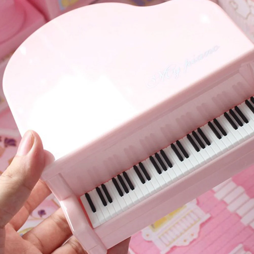 Recipiente de moedas de piano de plástico com superfície resistente a viros de revestimento transparente presente ideal para jovens músicos estudantes