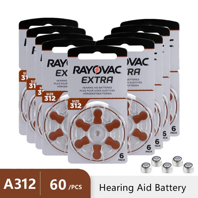 New Hearing Aid Batteries RAYOVAC EXTRA Battery A312 312A PR41 High Performance Sound Amplifier Zinc Air Battery Long Lasting