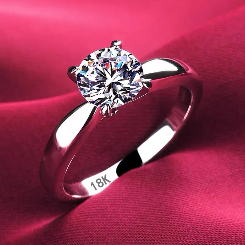 Mit Referenzen Original Sterling Silber Ringe Ehering für Frauen funkelnden cz Diamant ringe Zubehör edlen Schmuck