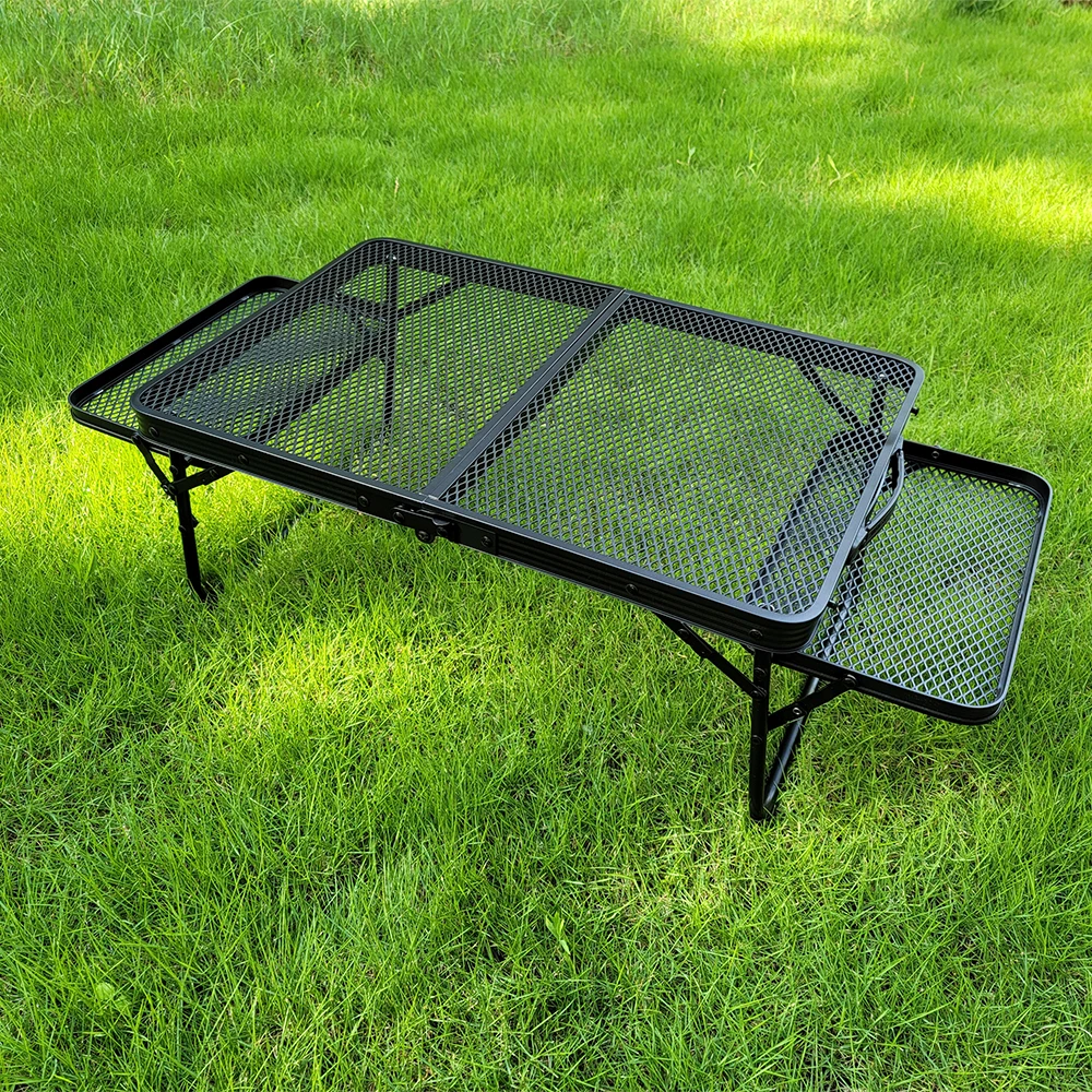 Outdoor folding grid table portable camping picnic camping supplies car table barbecue equipment field tables