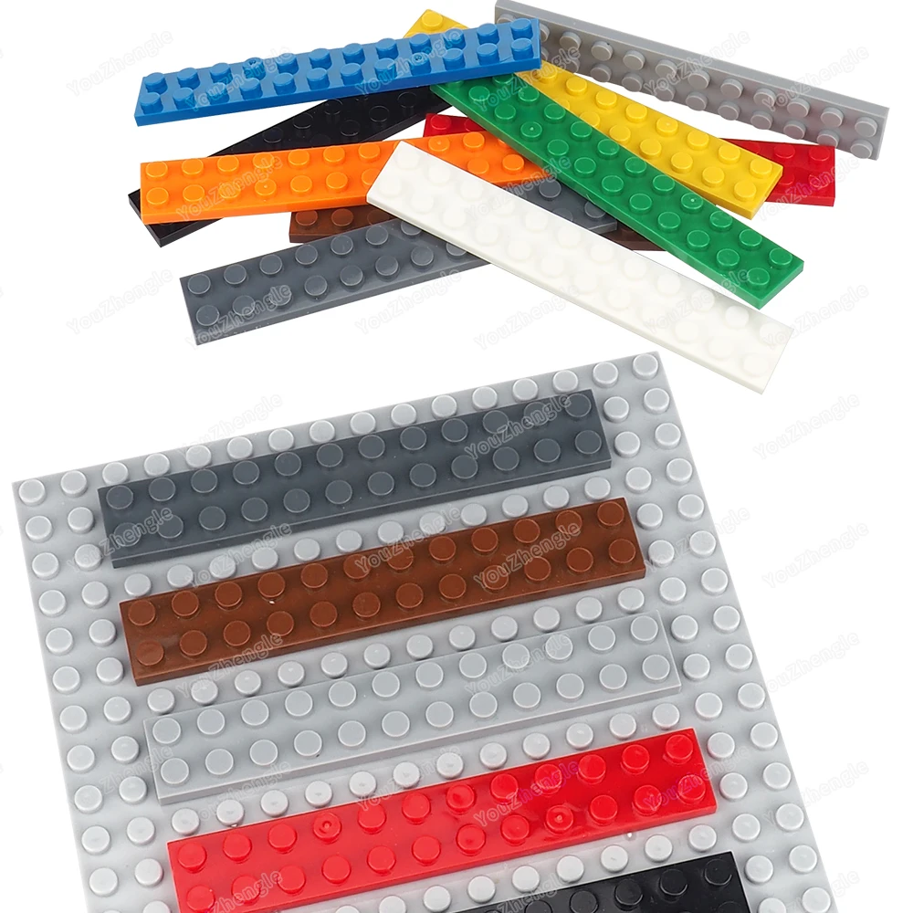 2445 Building Block Base Plate 2x12 Parts Assembly MOC Figures WW2 Street Scene Mecha Gear Scene Match Model Parts Gifts DIY Toy