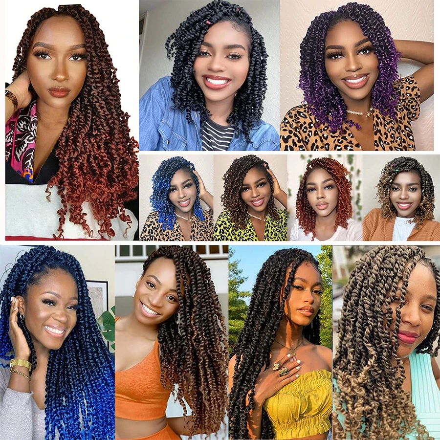 TOMO-extensões sintéticas do cabelo do crochê, torção da paixão, tranças longas, Ombre, Bohemia trança, vermelho, marrom, 12, 18, 24