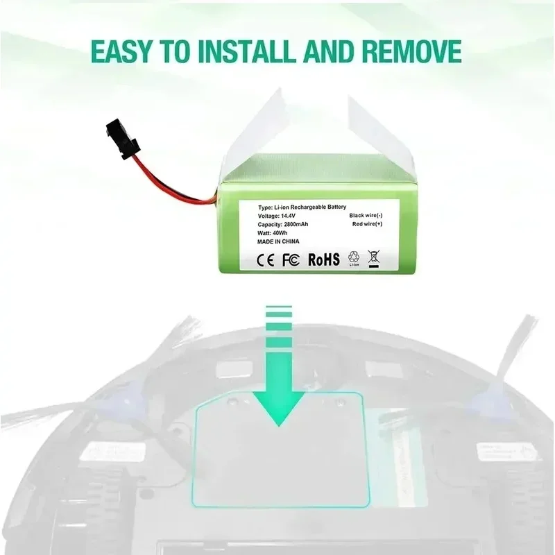 جديد 14.8 فولت 4800 مللي أمبير بطارية ليثيوم أيون جهاز آلي لتنظيف الأتربة ل Mamibot ExVac660 ExVac680s ExVac880 ExVac660 680S 880 #4