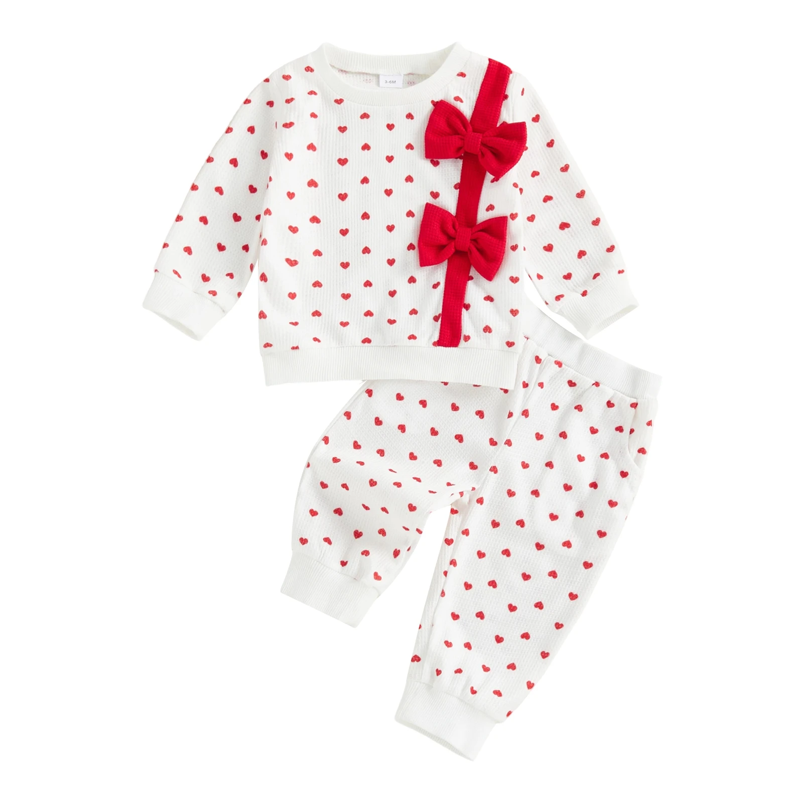 

Платье на День святого Валентина для маленьких девочек, туника с длинными рукавами и принтом в виде сердца, топ, леггинсы, комплект детской одежды на День любви