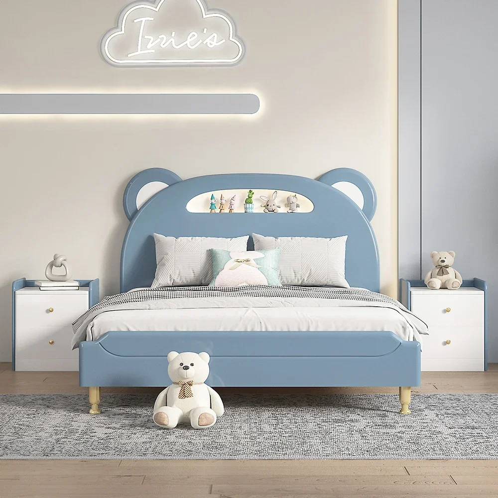 

Детская мебель Детская кровать Односпальная кровать для мальчиков Простая современная кровать для мальчиков Вся массив дерева