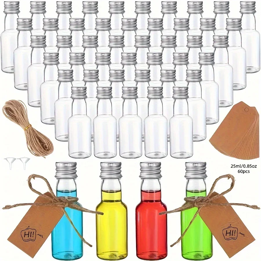 30Pcs 30-100ML Reusable Portable Plastic Mini Juice Bottles For Wine Juice Beverage Oil Seasoning Liquor Bottle Drink Containers
