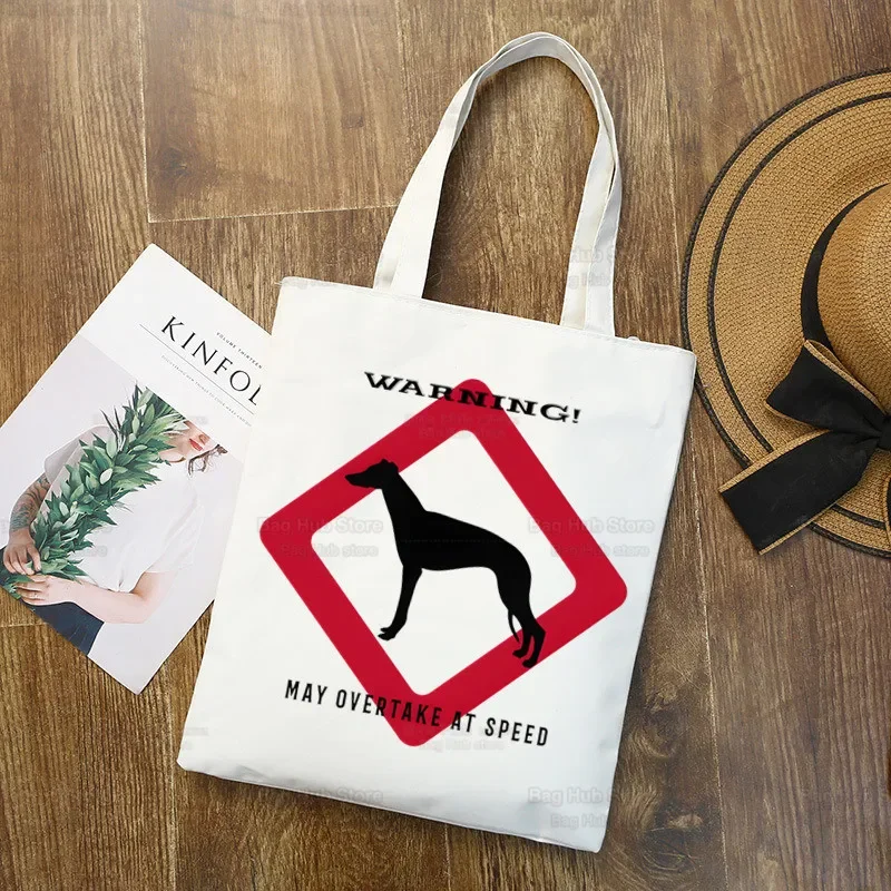 Greyhound Dog Crazy Greyhound Lady Shopping Bag Grocery Shopper Jute Bag Tote Bag Shoping Reusable Bolsa Compra Sacolas