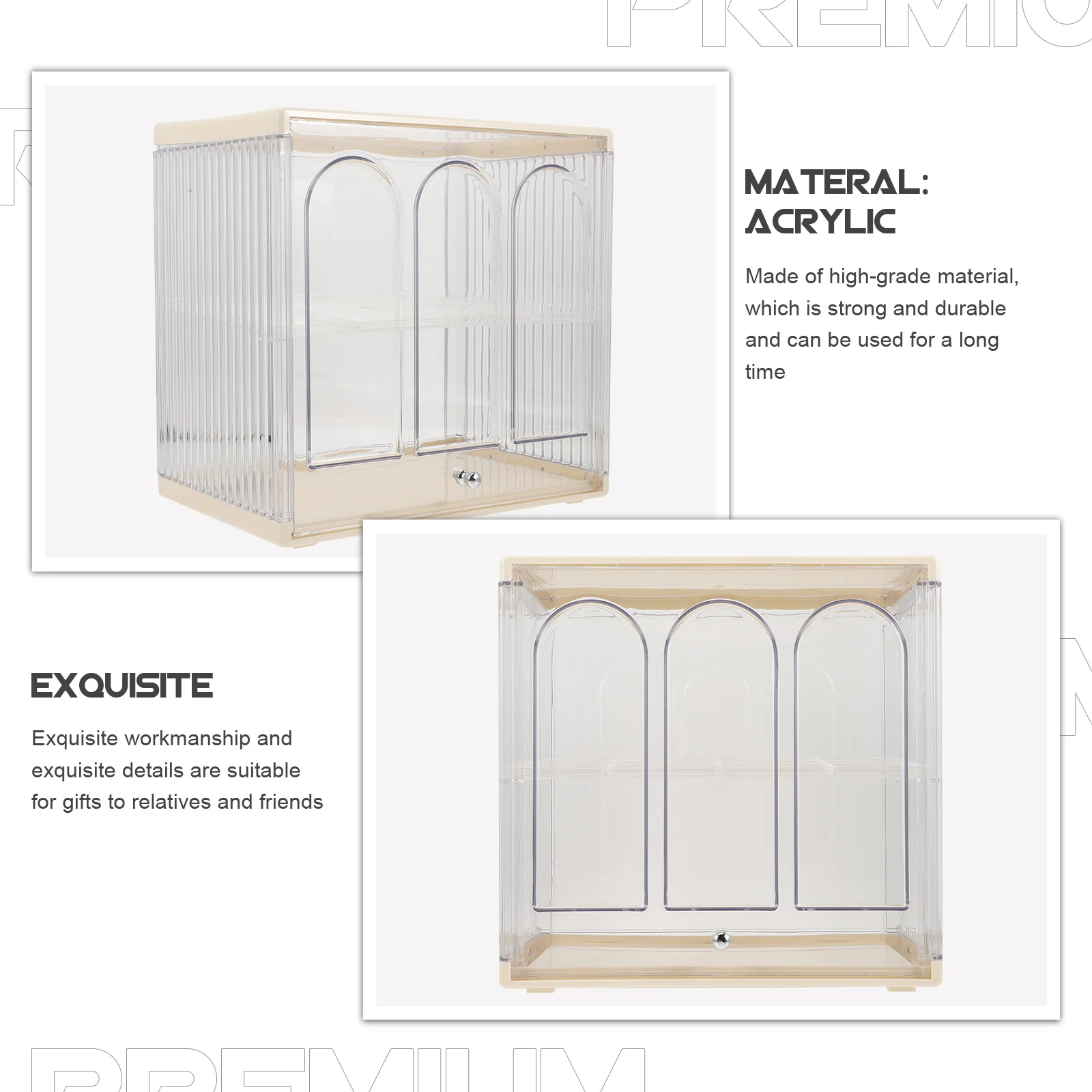 

Double Layer Water Holder 2-Tier Acrylic Storage Rack For Kitchen Cabinet Organizer Transparent Cup Stand Coffee Mug Display