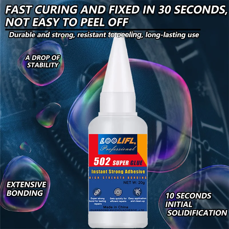 LOOLIFL-502 super universal glue, 10-second bonding, waterproof and stable, suitable for almost all materials.