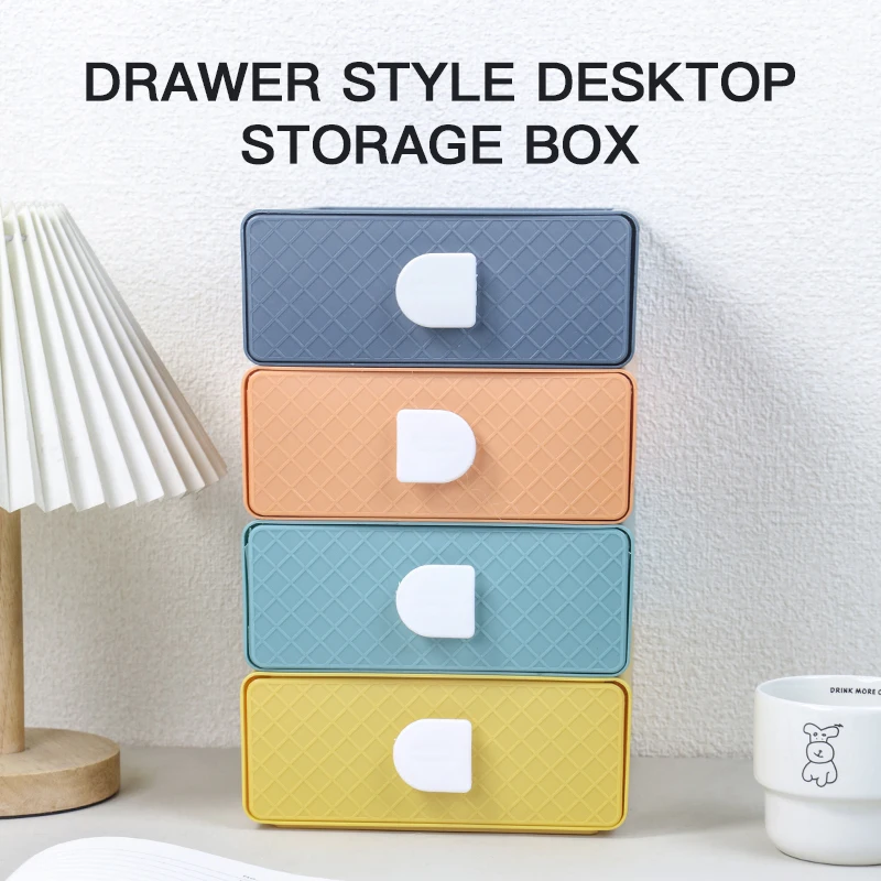 

4-Piece Tabletop Makeup Organizer: Plastic Drawer Style Storage Case for Cosmetics Stationery and Jewelry