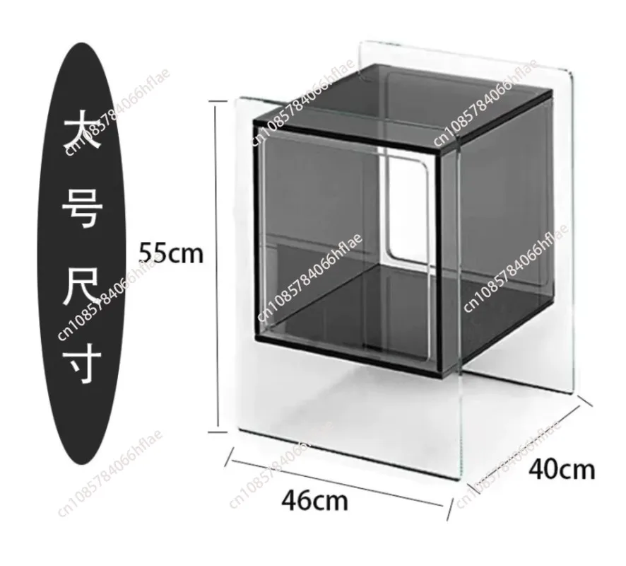 Modern Simple Acrylic Bedside Table, Transparent Internet Celebrity Bedroom Side Storage Cabinet