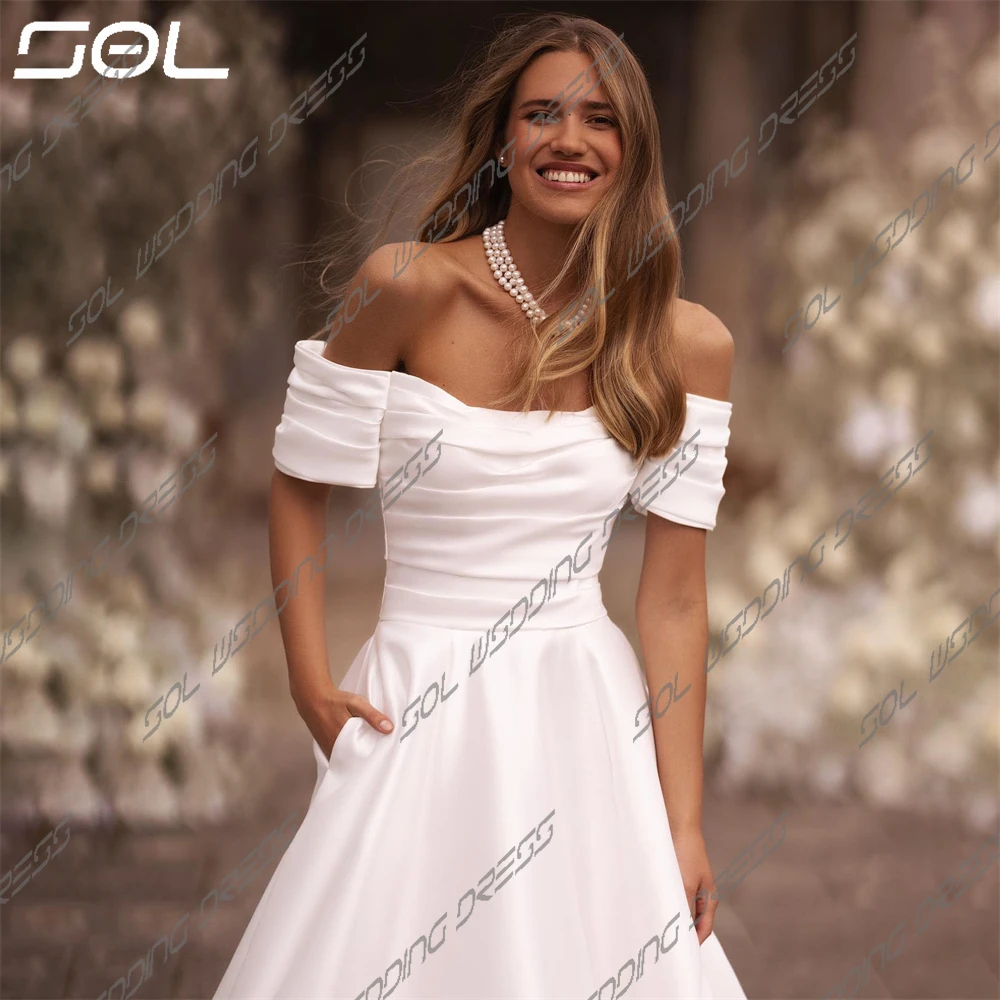 SOL Sexy maniche lunghe a sbuffo profondo scollo a V abito da sposa in Tulle Illusion Backless a-line abiti da sposa lunghi fino al pavimento Sexy su misura