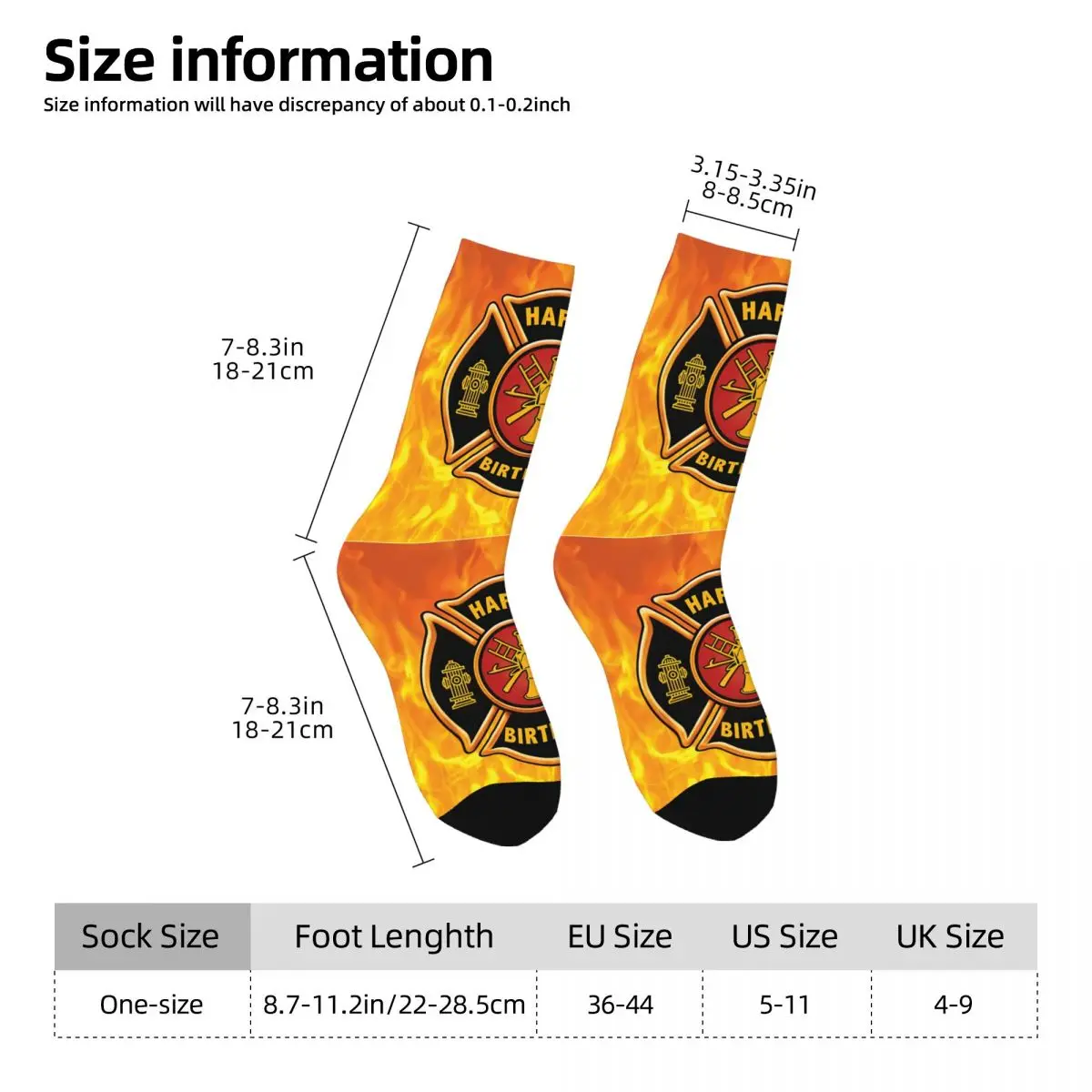 Fire Rescue Kawaii Socks School Cartoon Pattern Socks