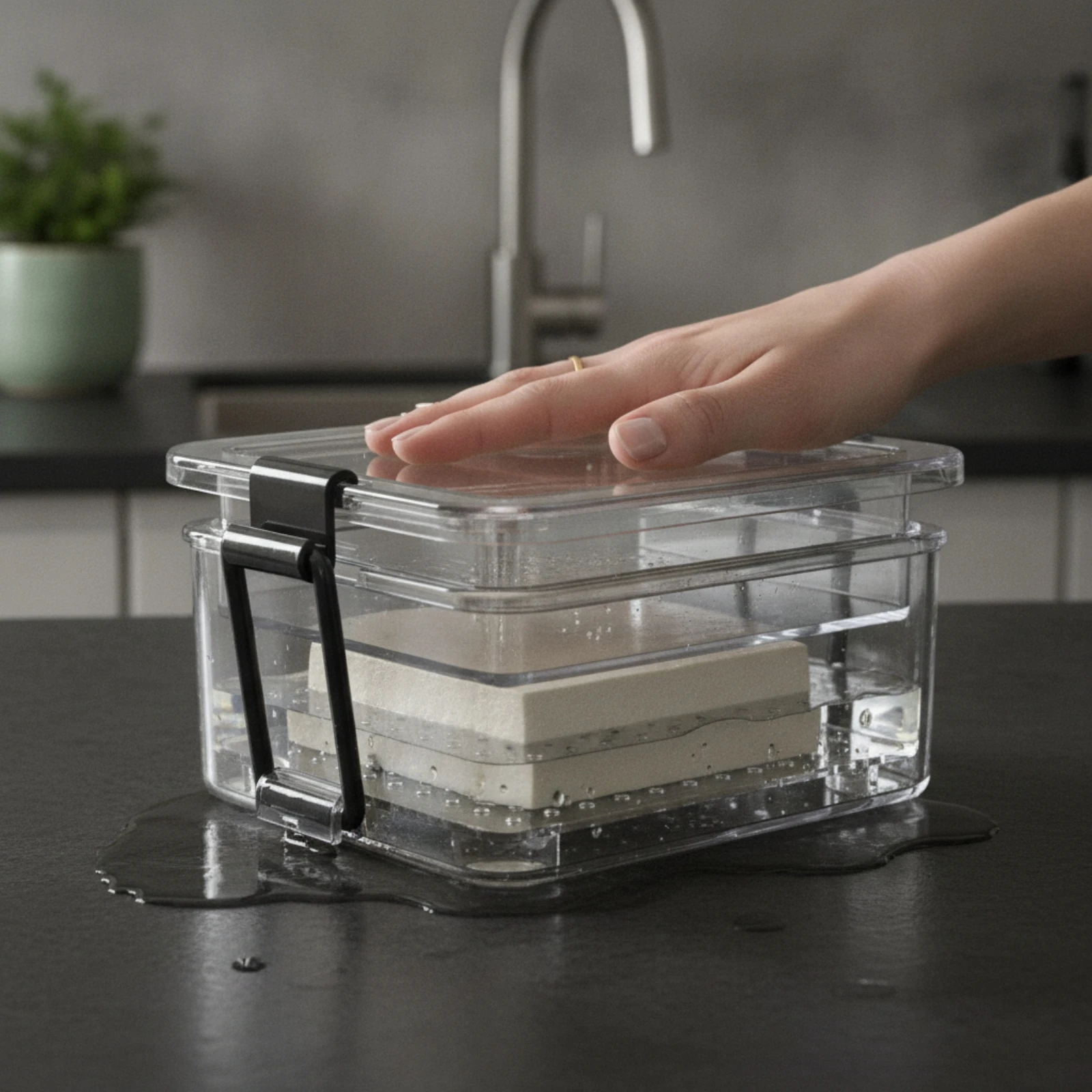 Food Press Easy to Clean Transparent Rectangular Tofu Press Kitchen Tool Mess-Complimentary for Home Cooks