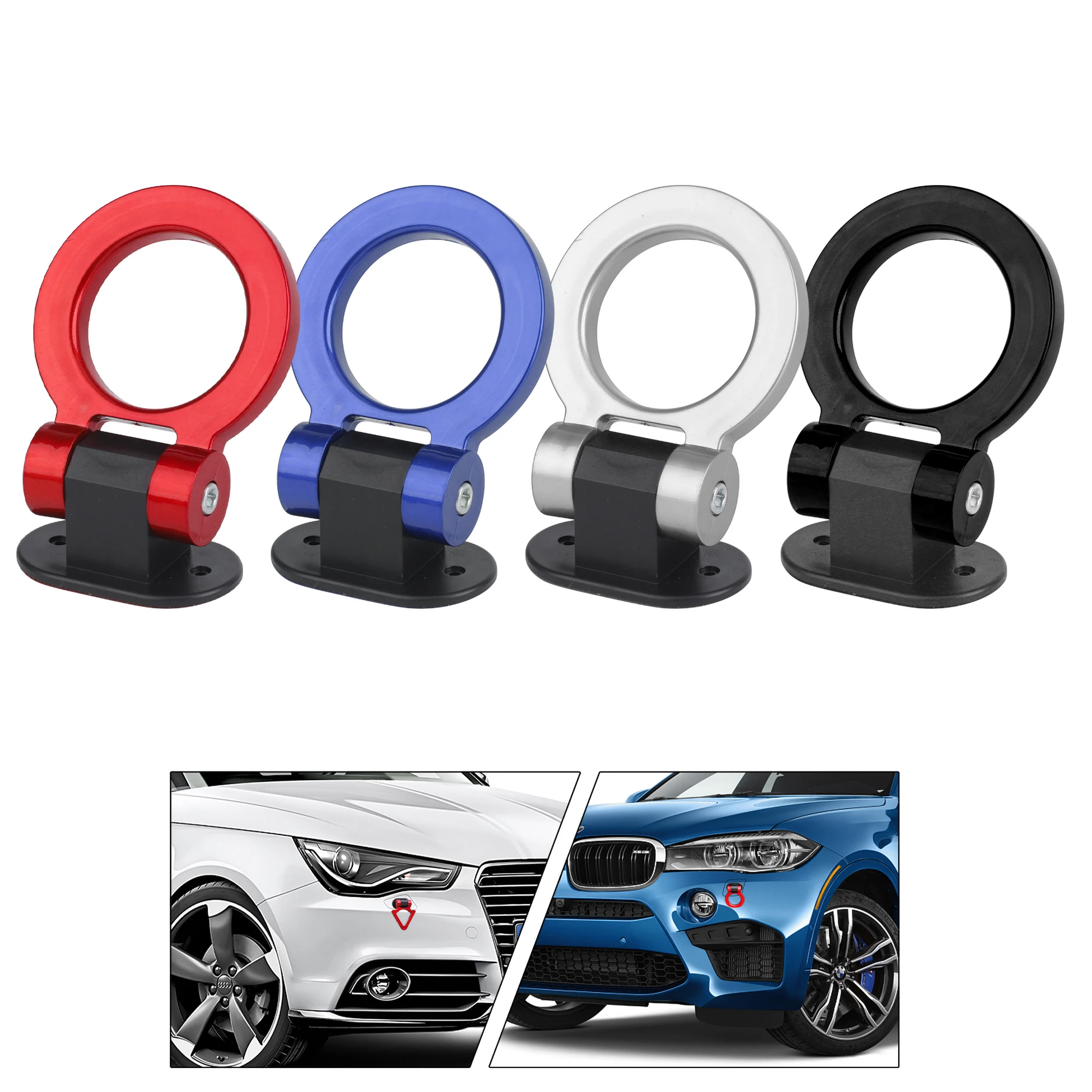

Car Rear Front Trailer Simulation Racing Ring Universal ABS Car Styling Racing Tow Hook Sticker Decoration Vehicle Towing Hook