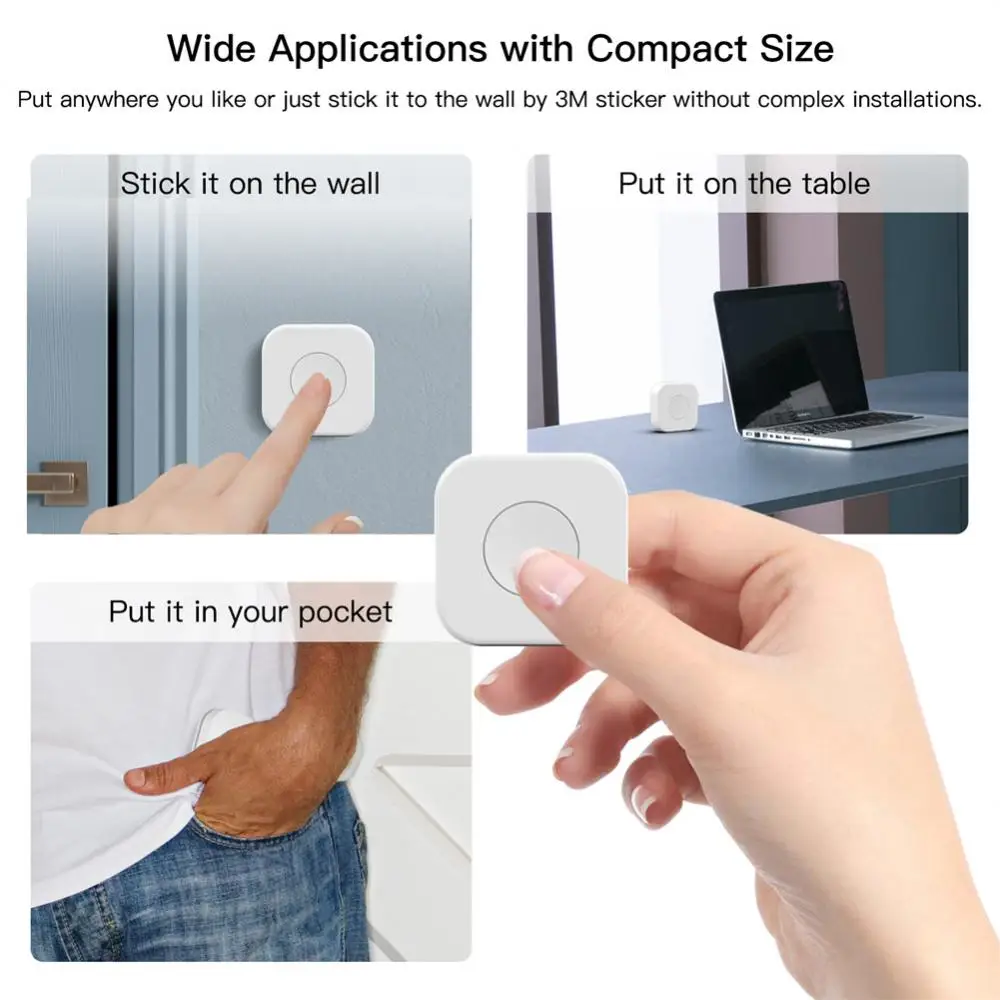 One Key Control Button Smart Remote Control Home Automation Products Tuya Wireless Mini Switch Smart Scene Switch