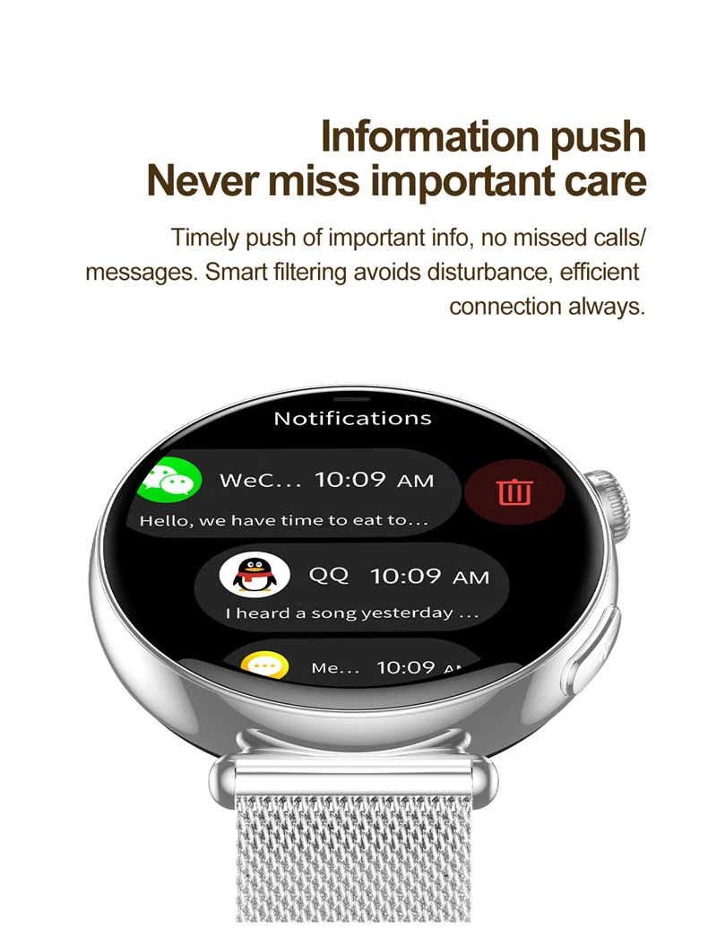 Damen-Smartwatch mit 1,32-Zoll-AMOLED-Bildschirm, Anruffunktion, EKG, Sportuhr, Blutdruckmessung, Mikro-Physikalische Untersuchung, KI-Zifferblatt, Damen-Smartwatch – Detail 22
