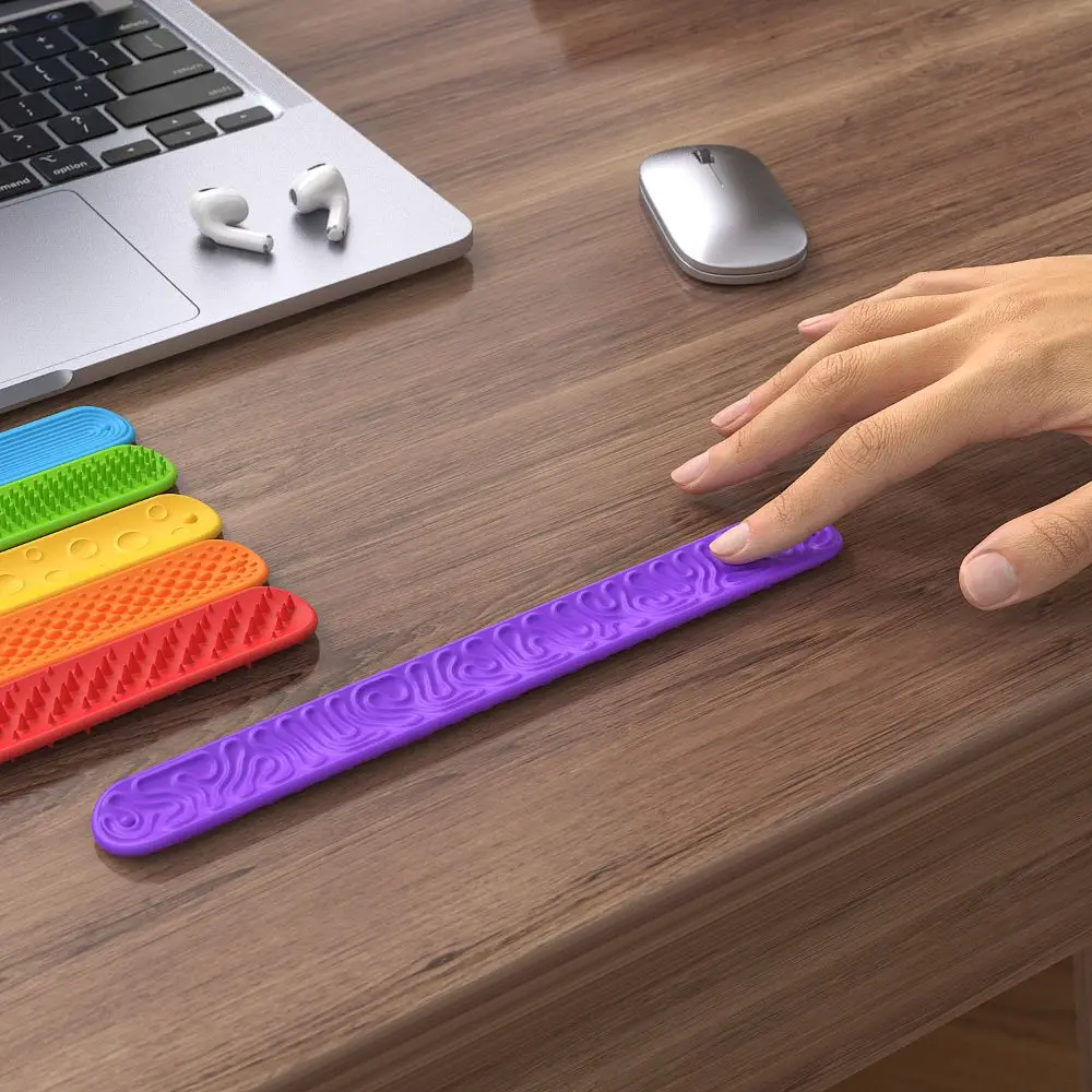 

Набор из 6 сенсорных браслетов для детей: текстурированный силикон, для снятия тревоги и стресса, для офисного стола