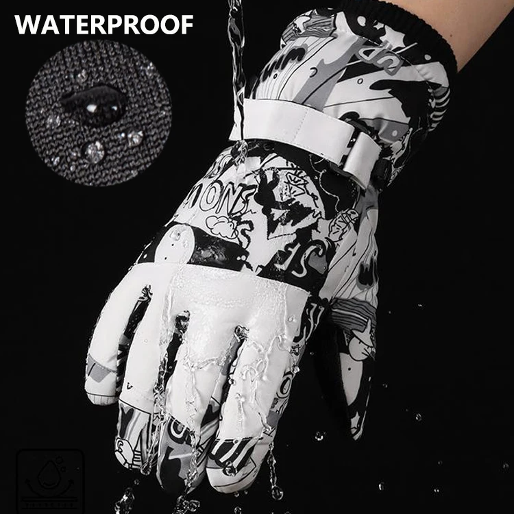 ZHUOHUA الكبار الشتاء الدافئ قفازات التزلج مقاوم للماء سميكة الصوف على الجليد قفازات الحرارية دراجة نارية قفازات ركوب الدراجات الرجال النساء #2