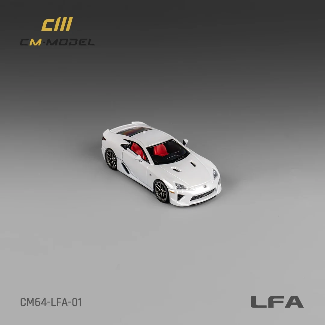 In Stock CM 1:64 LFA Pearl White Diecast Diorama Car Model Collection Toys