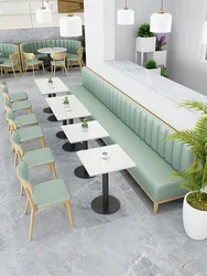 Customized Restaurant Burger Shop Milk Tea Shop Cafe Tea Restaurant Hot Pot Restaurant Wall Card Seat Sofa Table And Chair